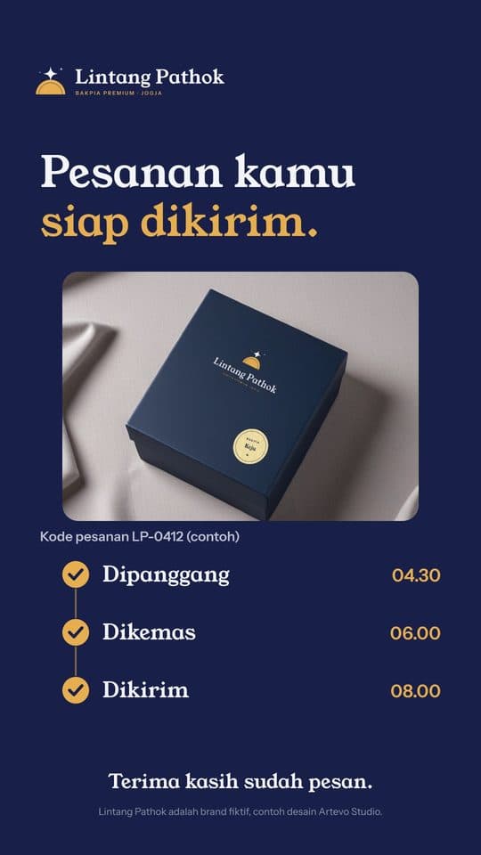 Template story: pesanan siap dikirim