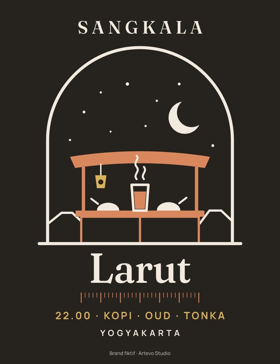 Desain sablon “Larut”