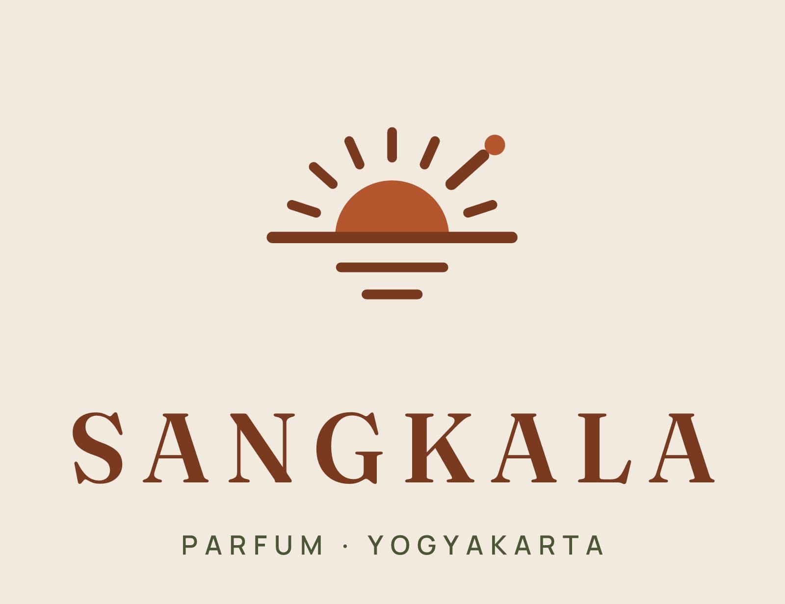 Logo bertumpuk di atas krem