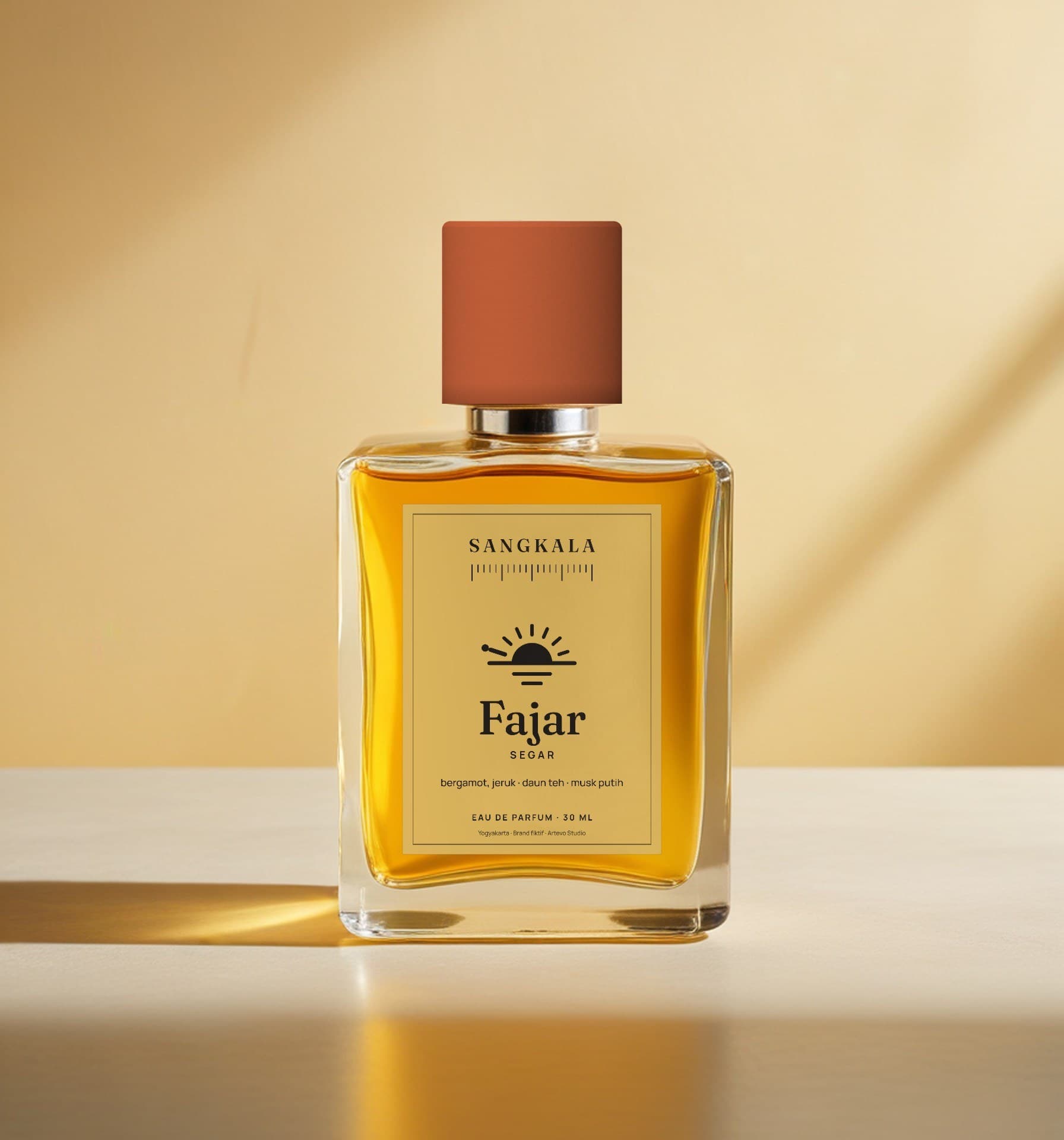 Botol Sangkala Fajar, segar, dengan labelnya
