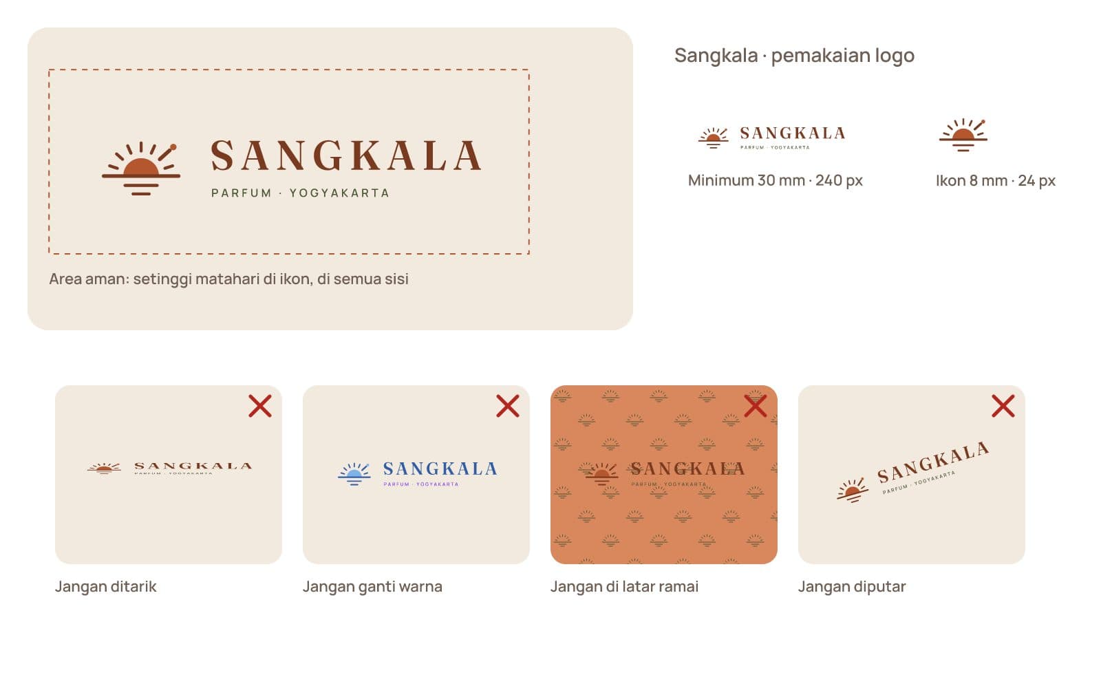 Area aman, ukuran minimum, dan pemakaian yang salah