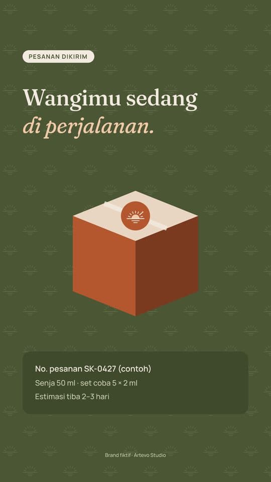 Template story: pesanan dalam perjalanan