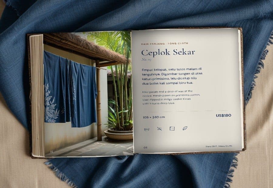 Open lookbook: drying cloths and the Ceplok Sekar page