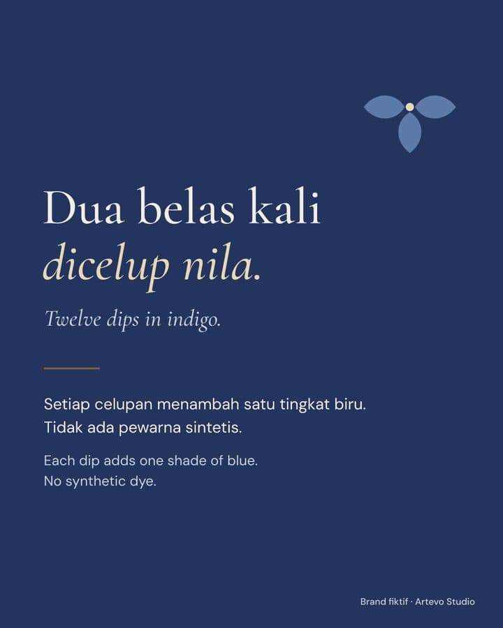 Post feed: dua belas kali dicelup nila