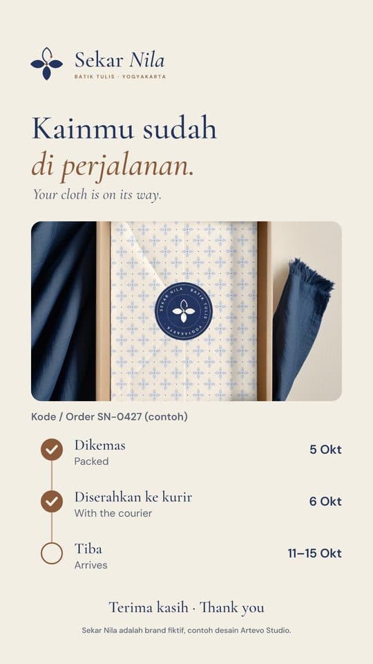 Template story: pesanan dalam perjalanan